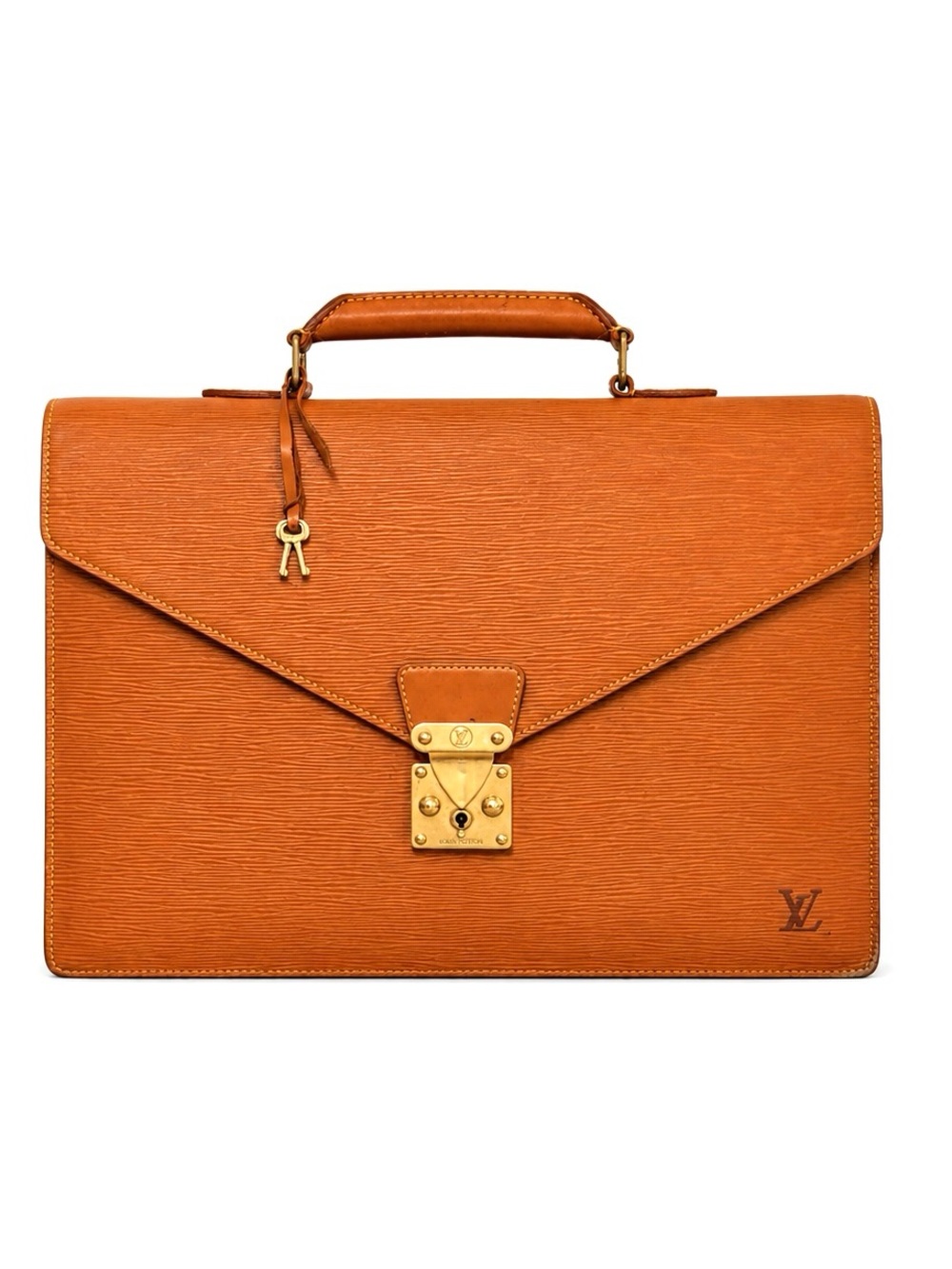 Louis Vuitton LV Vintage Serviette Conseiller Zipangu Gold Epi Leather Briefcase